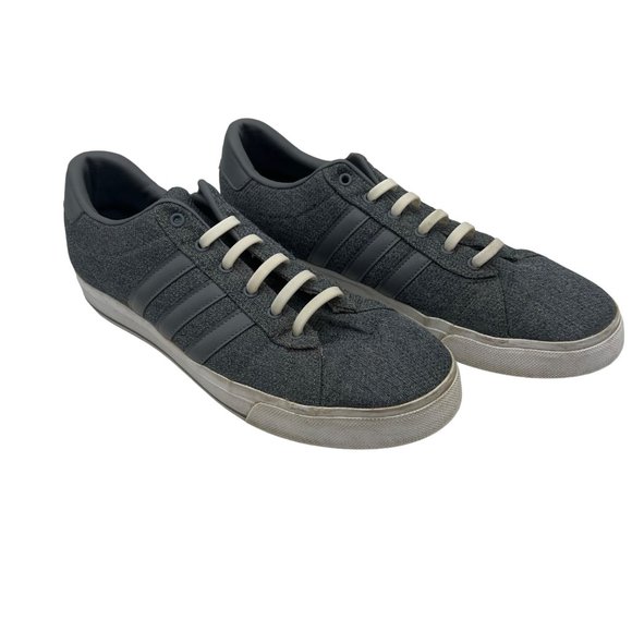 Adidas Neo Cloudfoam Sneakers Mens 11 Silicone Stretch Flat No Laces Gray AW4568